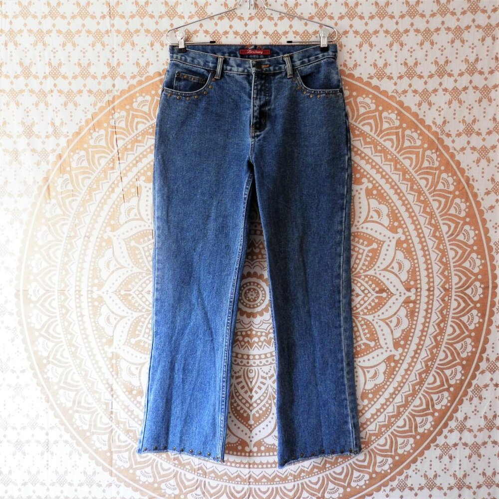 Bill Blass || Y2K Studded Brittany Straight Leg Jeans